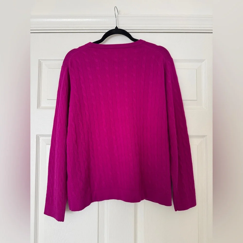 Peter Millar 100% Cashmere Cable Knit Sweater Pink Crewneck XL - Picture 7 of 7
